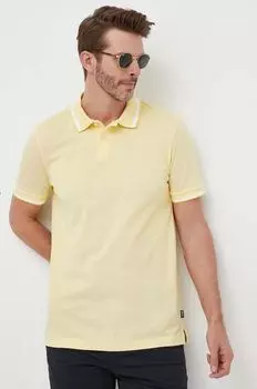 Хлопковая рубашка-поло BOSS Boss, желтый