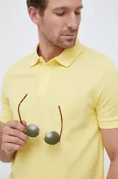 Хлопковая рубашка-поло BOSS Boss, желтый