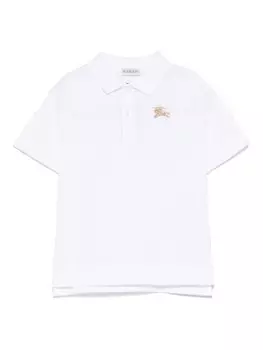 Хлопковая рубашка поло Burberry Kids, белый