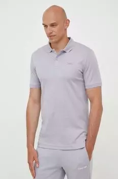 Хлопковая рубашка-поло Calvin Klein, фиолетовый