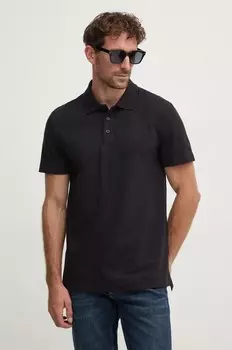 Хлопковая рубашка-поло Calvin Klein Jeans, черный