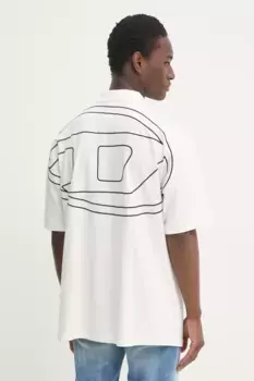 Хлопковая рубашка-поло Diesel, бежевый