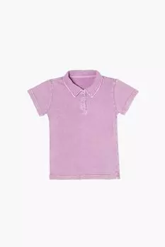 Хлопковая рубашка-поло для девочек Forever 21, фиолетовый