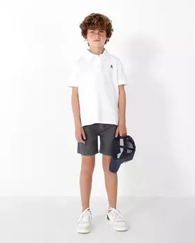 Хлопковая рубашка-поло для мальчика с короткими рукавами Scalpers, белый