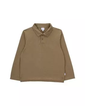 Хлопковая рубашка-поло для мальчика с длинными рукавами Knot, темно-зеленый