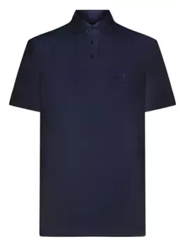 Хлопковая рубашка-поло GIORGIO ARMANI, синий