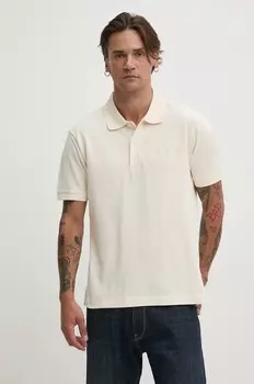 Хлопковая рубашка-поло Guess Jeans, бежевый