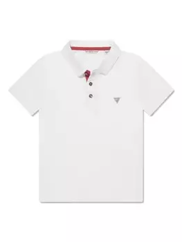 Хлопковая рубашка поло Guess kids, белый