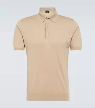 Хлопковая рубашка-поло Kiton, бежевый