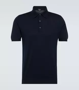 Хлопковая рубашка-поло Kiton, синий