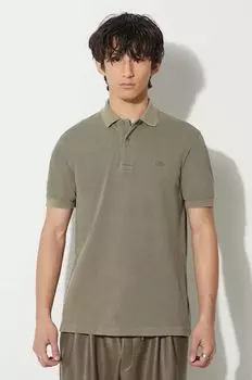 Хлопковая рубашка-поло Lacoste, зеленый