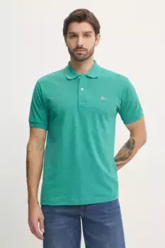Хлопковая рубашка-поло Lacoste, зеленый
