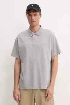 Хлопковая рубашка-поло Levi's, серый