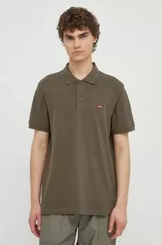 Хлопковая рубашка-поло Levi's, зеленый
