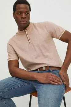 Хлопковая рубашка-поло Medicine, бежевый