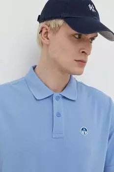 Хлопковая рубашка-поло North Sails, синий