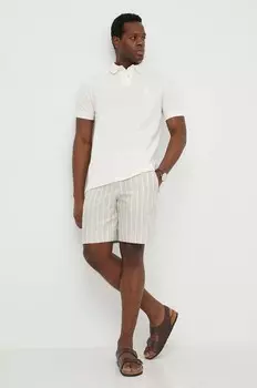 Хлопковая рубашка-поло Polo Ralph Lauren, бежевый
