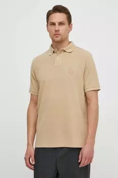 Хлопковая рубашка-поло Polo Ralph Lauren, бежевый