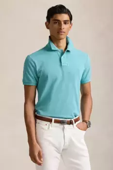 Хлопковая рубашка-поло Polo Ralph Lauren, бирюзовый