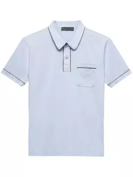 Хлопковая рубашка-поло Prada, синий