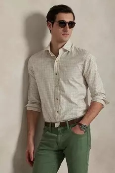 Хлопковая рубашка Polo Ralph Lauren, бежевый