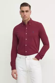Хлопковая рубашка Polo Ralph Lauren, бордовый