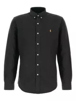 Хлопковая рубашка POLO RALPH LAUREN, черный