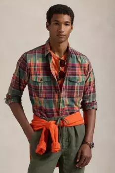Хлопковая рубашка Polo Ralph Lauren, мультиколор