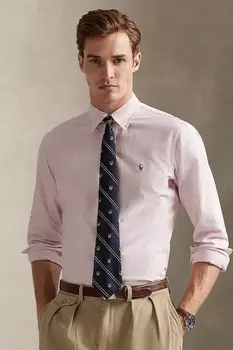 Хлопковая рубашка Polo Ralph Lauren, розовый
