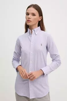 Хлопковая рубашка Polo Ralph Lauren, розовый