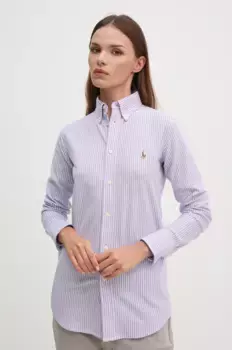 Хлопковая рубашка Polo Ralph Lauren, розовый