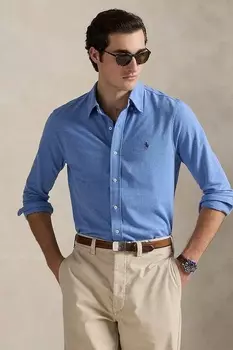 Хлопковая рубашка Polo Ralph Lauren, синий
