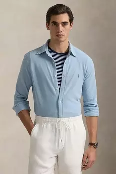 Хлопковая рубашка Polo Ralph Lauren, синий
