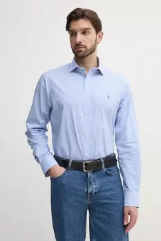 Хлопковая рубашка Polo Ralph Lauren, синий
