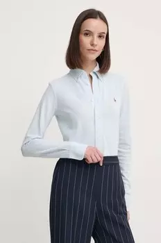 Хлопковая рубашка Polo Ralph Lauren, синий