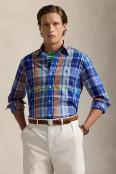 Хлопковая рубашка Polo Ralph Lauren, синий