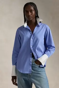 Хлопковая рубашка Polo Ralph Lauren, синий