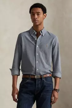 Хлопковая рубашка Polo Ralph Lauren, темно-синий