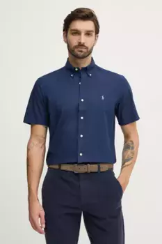 Хлопковая рубашка Polo Ralph Lauren, темно-синий