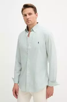 Хлопковая рубашка Polo Ralph Lauren, зеленый