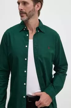 Хлопковая рубашка Polo Ralph Lauren, зеленый
