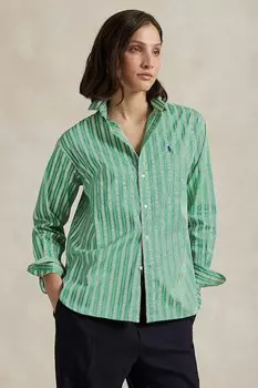 Хлопковая рубашка Polo Ralph Lauren, зеленый