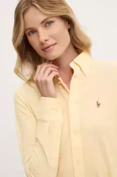Хлопковая рубашка Polo Ralph Lauren, желтый