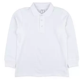 Хлопковая рубашка поло с длинным рукавом, белый