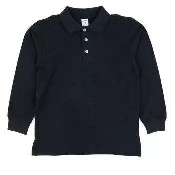 Хлопковая рубашка поло с длинным рукавом, темно-синий