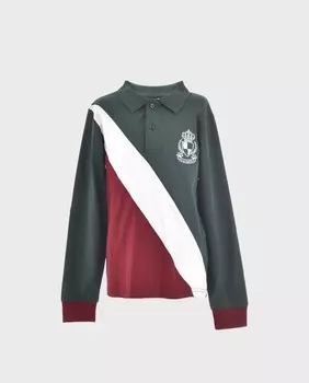 Хлопковая рубашка-поло с длинными рукавами для мальчика La Ormiga, зеленый