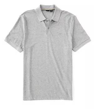 Хлопковая рубашка-поло с короткими рукавами BOSS Pallas Pima Hugo Boss, серый