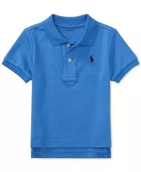 Хлопковая рубашка-поло с короткими рукавами для маленьких мальчиков Polo Ralph Lauren, синий