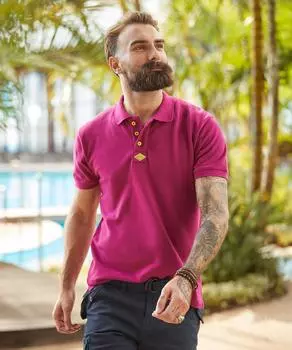 Хлопковая рубашка-поло с короткими рукавами Joe Browns, розовый