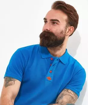 Хлопковая рубашка поло с короткими рукавами Joe Browns, синий